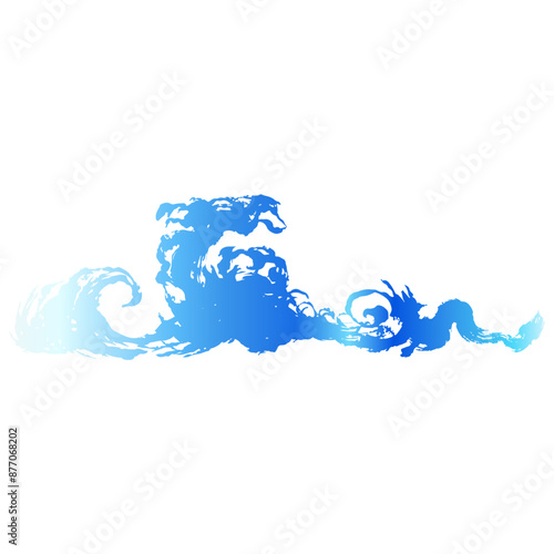 勢いのある海・波しぶきのイラスト素材　ベクター