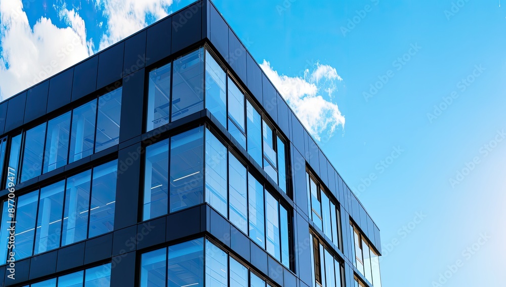 Reflective Glass Windows on Office Building Reflective Glass Windows on Office Building
