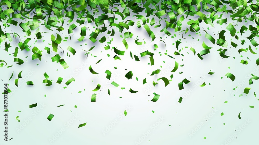 Green confetti bursting in a joyous celebration, capturing a dynamic and lively atmosphere filled with fun and festivity, perfect for party scenes and events. Green confetti bursting in a joyous celebration, capturing a dynamic and lively atmosphere filled with fun and festivity, perfect for party scenes and events.