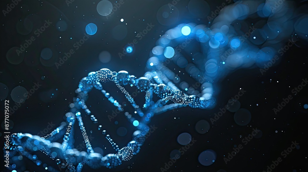 DNA molecule structure on dark background. Medical science and technology DNA molecule structure on dark background. Medical science and technology