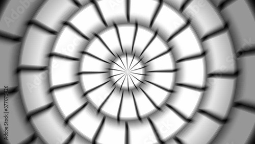 残像のある渦巻く太い円のシンプルなデジタル背景（VJループ映像）