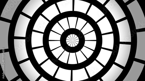 渦巻く円のシンプルなデジタル背景（VJループ映像）