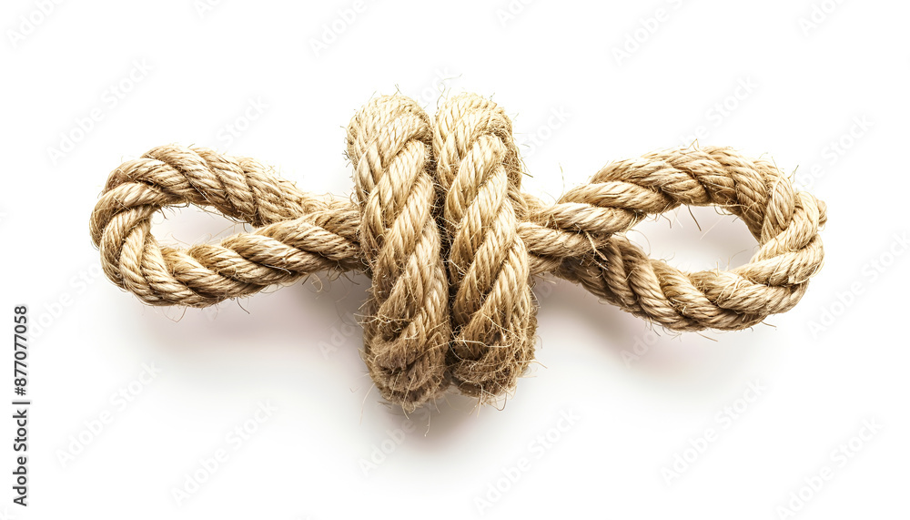 Hemp rope isolated on white, top view Hemp rope isolated on white, top view