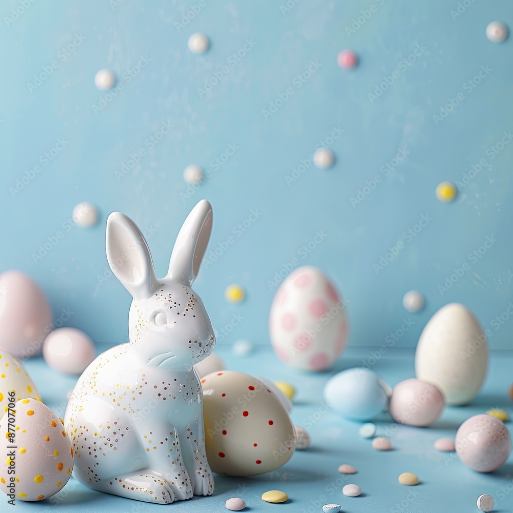a cheerful background for Easter, with eggs, bunnies, and pastel colors a cheerful background for Easter, with eggs, bunnies, and pastel colors