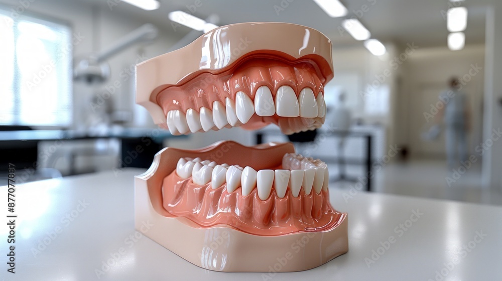 Dental Model on a White Table in a Dental Office Dental Model on a White Table in a Dental Office