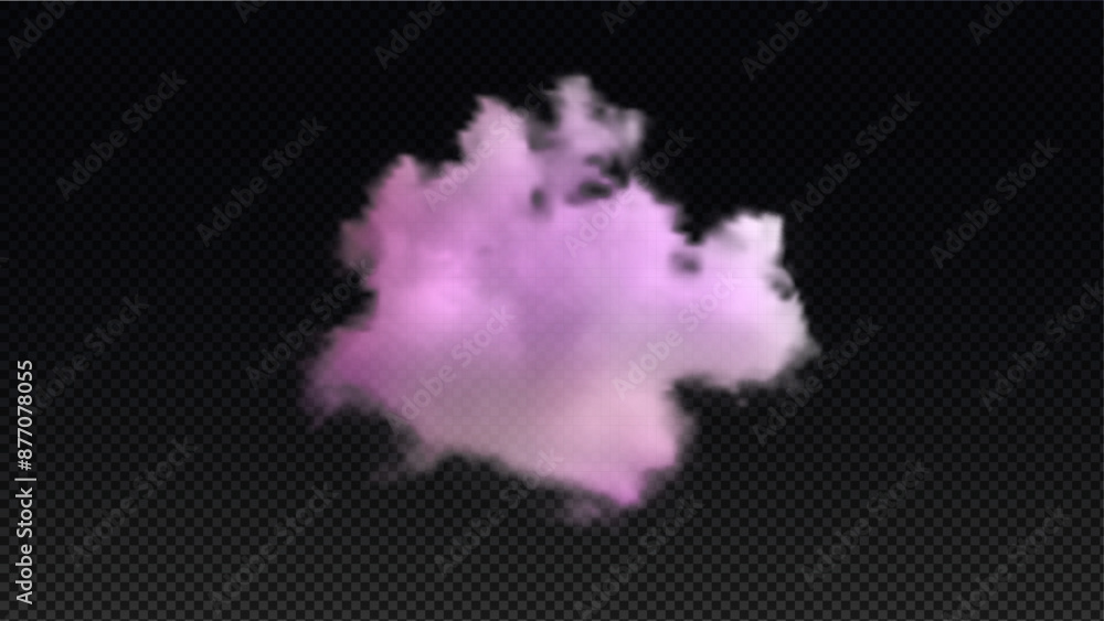 Vector illustration of a pink cloud on a black isolated background. Vector illustration of a pink cloud on a black isolated background.