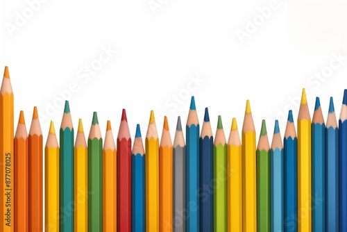 Colour pencils isolated on white background closeup