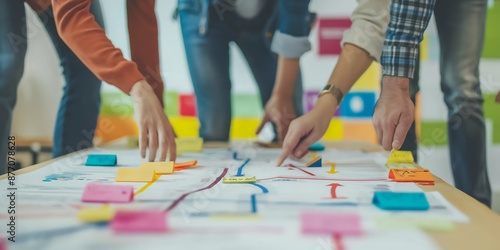 Customer Journey Mapping A team mapping out the customer journey and analyzing touchpoints to improve overall customer experience and engagement. 