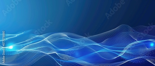 colofull waves lines vector, plain blue background, wallpaper