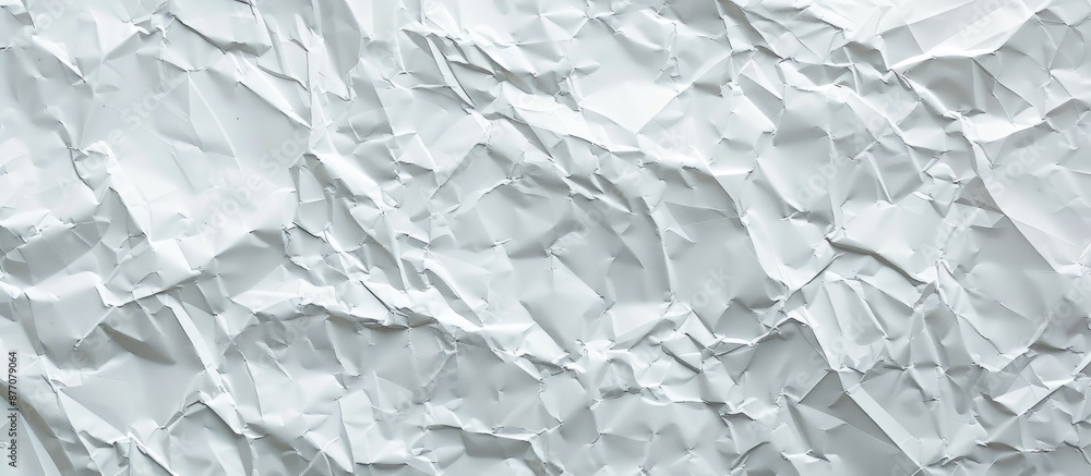 Fototapeta premium Crumpled old white paper texture background with copy space image for text placement.