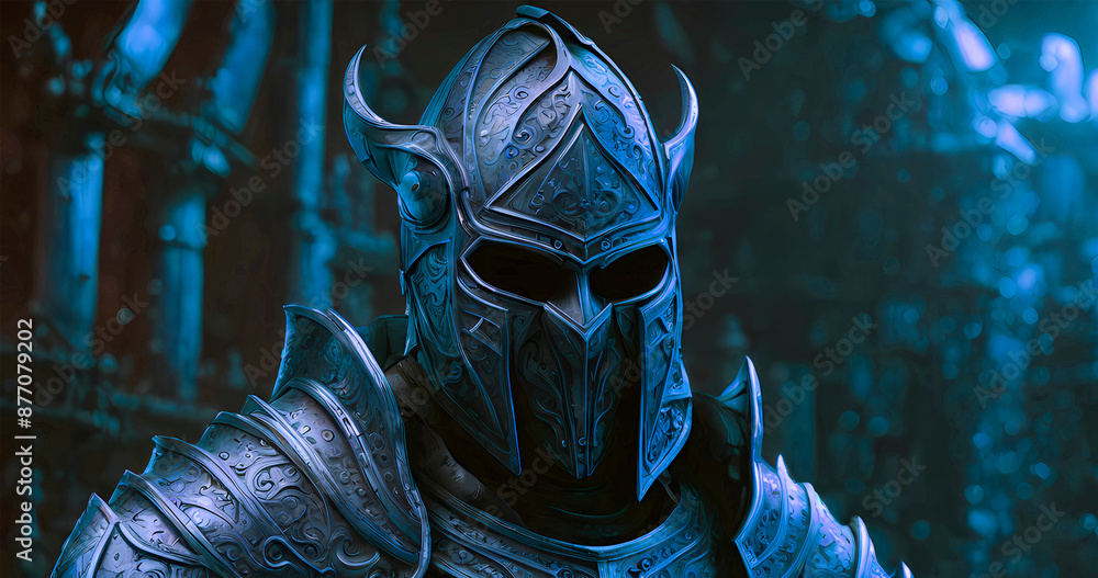 Abstract dark knight in golden armor Abstract dark knight in golden armor