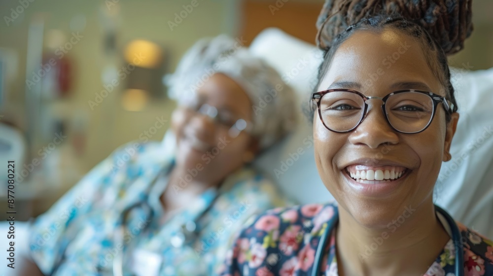 Nurse with a gentle smile comforting a patient, Healthcare, Compassionate care Nurse with a gentle smile comforting a patient, Healthcare, Compassionate care