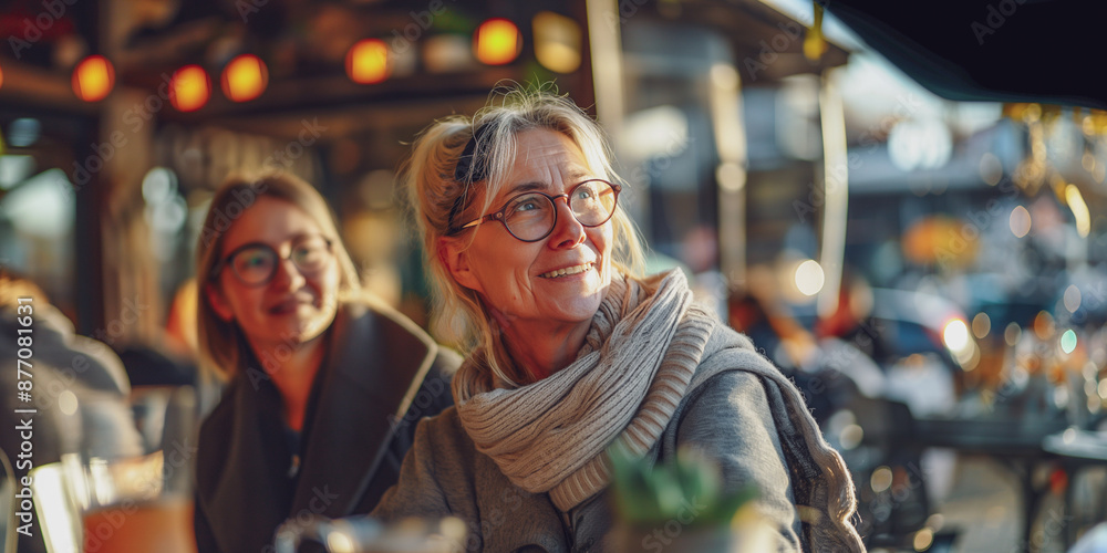 Photo of female mature or senior in coffee Photo of female mature or senior in coffee