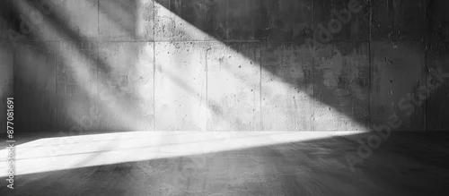 Obraz  z motywem Utilize concrete wall and floor with light and shadow backgrounds for product display, presentations, and cover banner designs, offering ample copy space image.