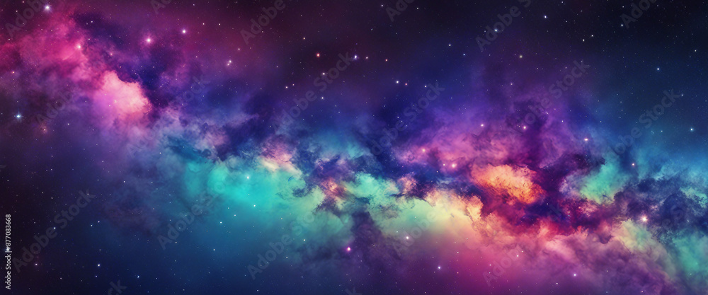 Fotografie colourful bright neon Galaxy background wallpaper
