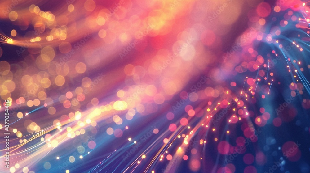 Fototapeta premium Abstract Light Effect Background with Merging Light Strings