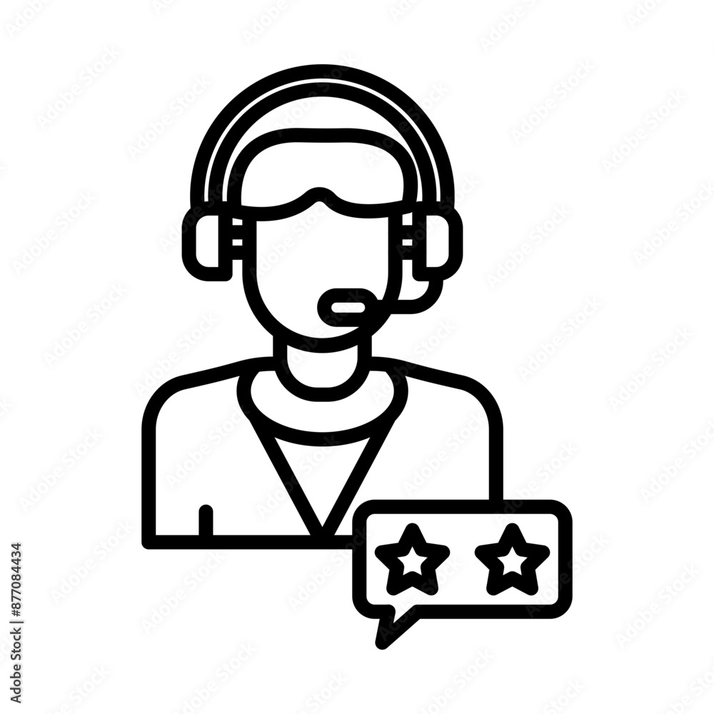 Service Rating line icon Service Rating line icon