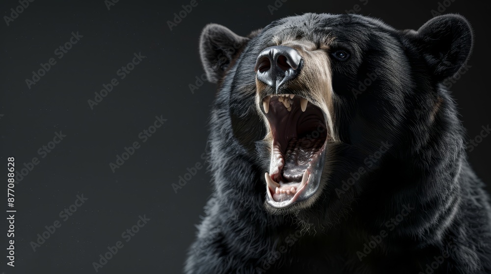 A black bear with its mouth open widely A black bear with its mouth open widely