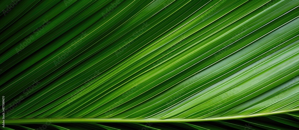 Macro closeup image displaying the intricate natural texture pattern of a palm leaf, creating a tropical floral background with copy space. Macro closeup image displaying the intricate natural texture pattern of a palm leaf, creating a tropical floral background with copy space.