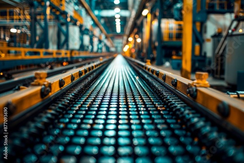 Wallpaper Mural Close-up shots of conveyor belts moving products along an assembly line Torontodigital.ca
