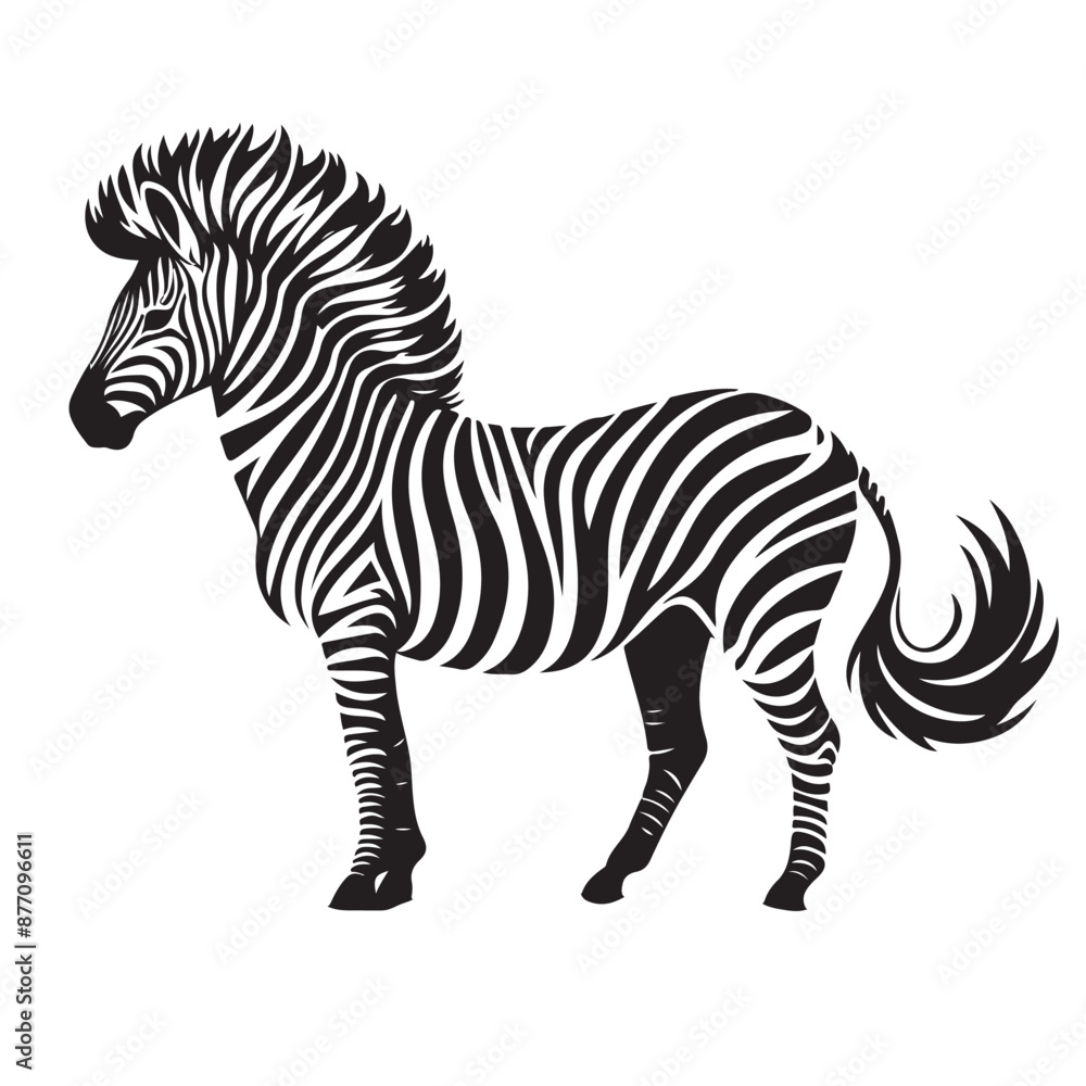 Obraz premium zebra Silhouette vector art illustration white back ground