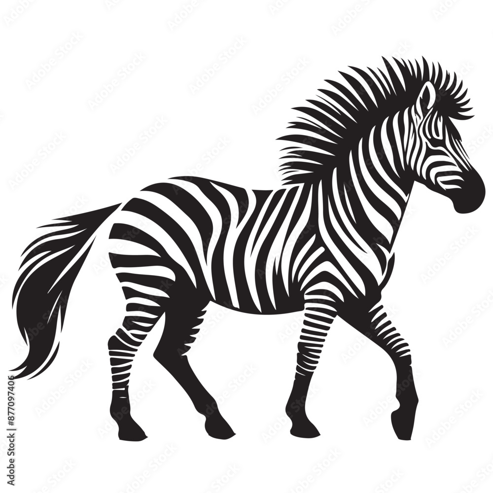 Obraz premium zebra Silhouette vector art illustration white back ground