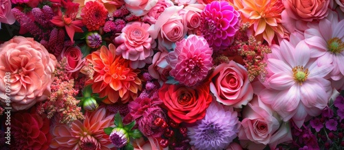 Flowers presented in a delightful array of colors using filters, with room for text or design in the image.