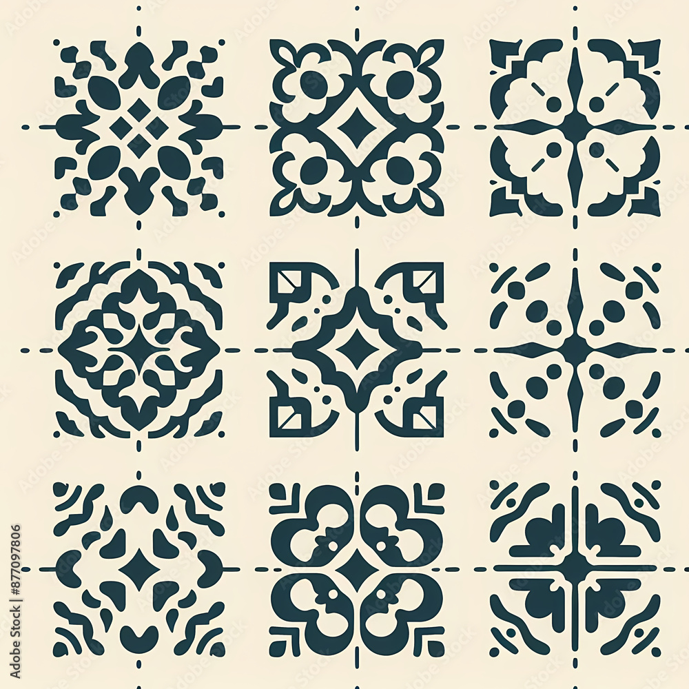 minimalist vector image featuring seamless pattern portuguese tiles simple geometric designs neutral background minimalist vector image featuring seamless pattern portuguese tiles simple geometric designs neutral background