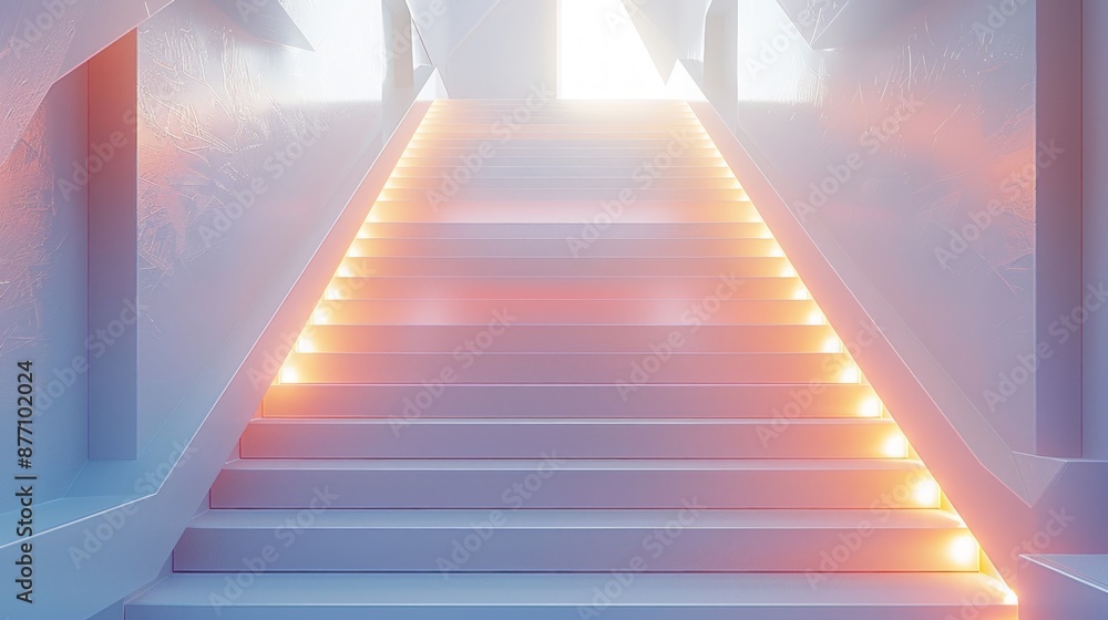 Stairway to Light in a Modern Building Stairway to Light in a Modern Building