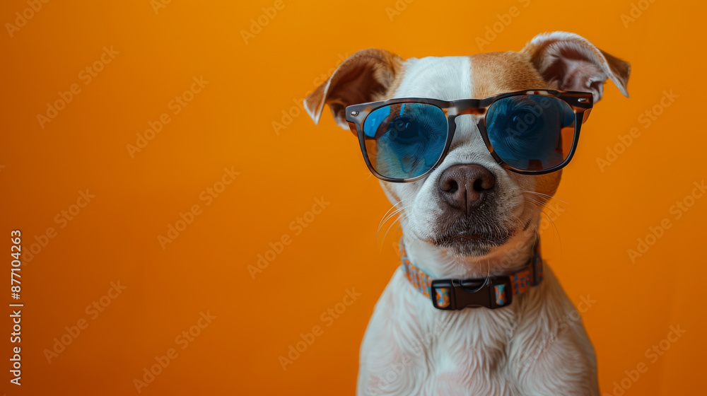 fukk body shot, a anthropic dog sitting, wearing sunglasses, in solid orange backdrop fukk body shot, a anthropic dog sitting, wearing sunglasses, in solid orange backdrop