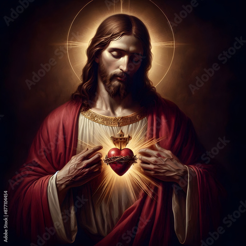 Merciful Jesus with Sacred Heart