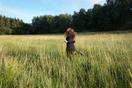 person running in the field