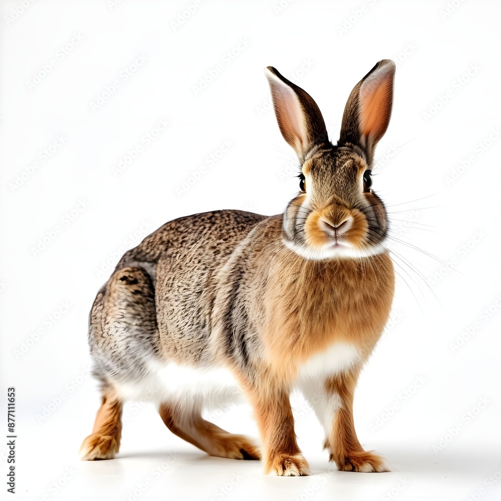 Fototapeta premium rabbit on white background, animal isolated on white