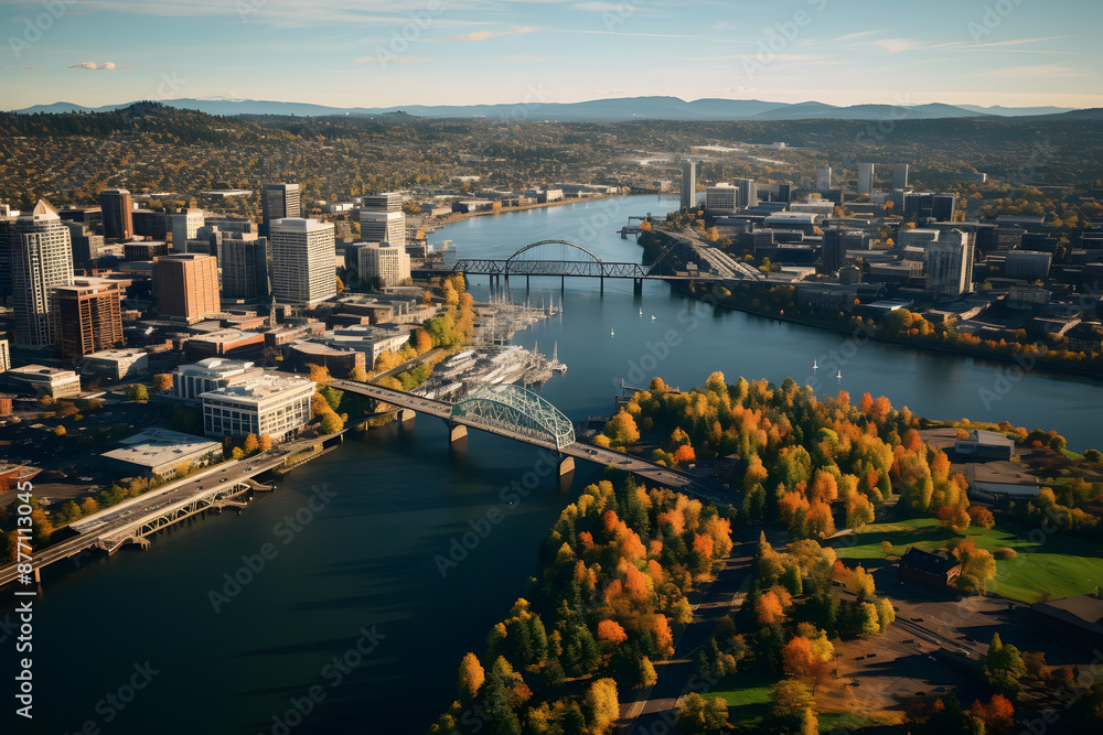 Naklejka premium Portland city skyline