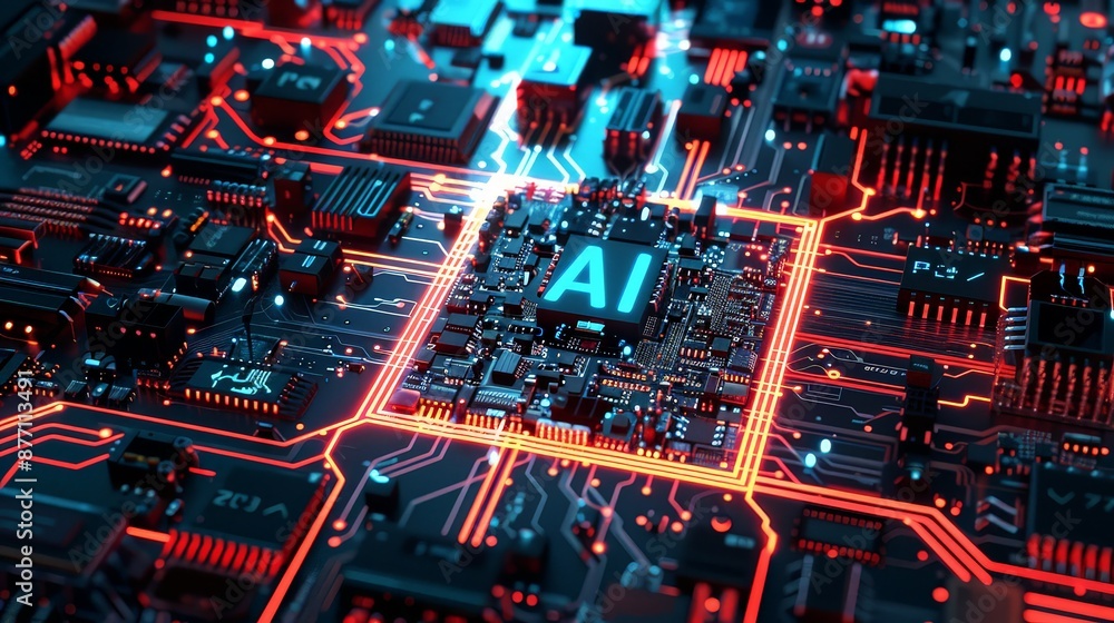 Motherboard with ai written on it. Motherboard with ai written on it.