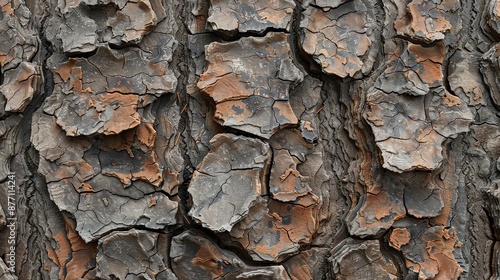 Texture of an african tree s cut surface with a rough appearance ideal for design backgrounds graphic resources or text and label underlays. © Lamina