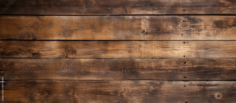 Selective focus on an aged wooden texture backdrop with copy space image.