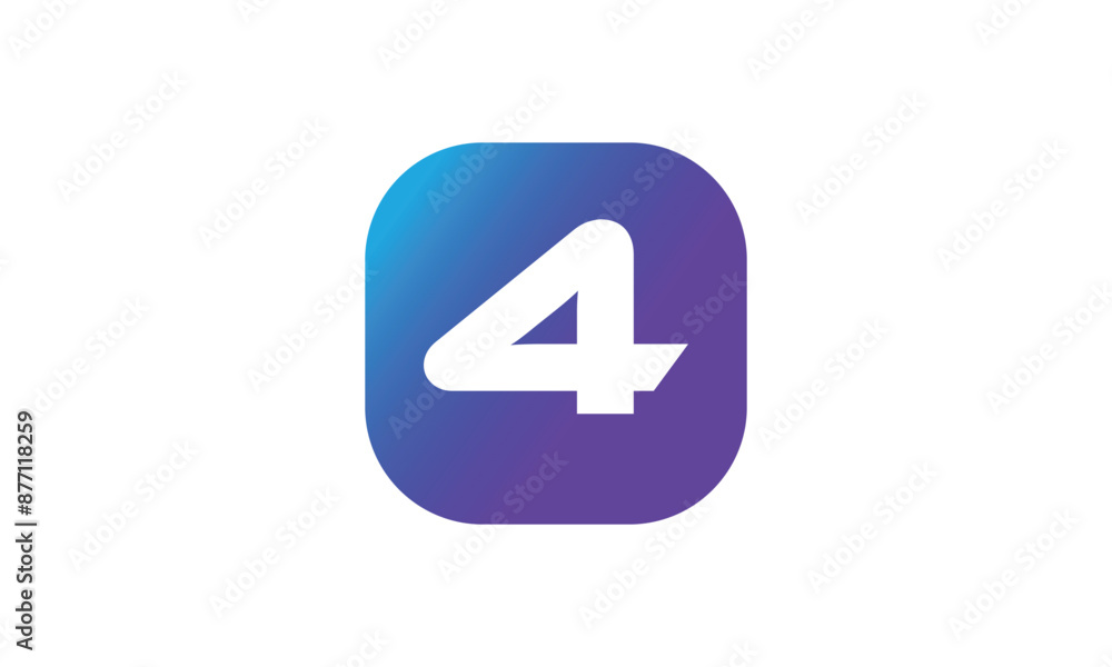 4 Square Logo Number Modern Blue Purple Icon 4 Square Logo Number Modern Blue Purple Icon
