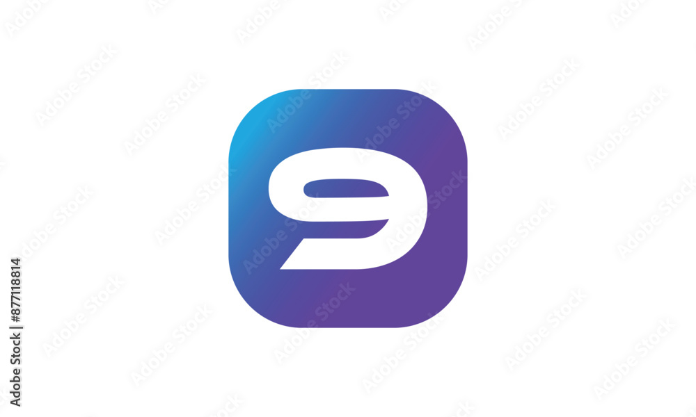9 Square Logo Number Modern Blue Purple Icon 9 Square Logo Number Modern Blue Purple Icon