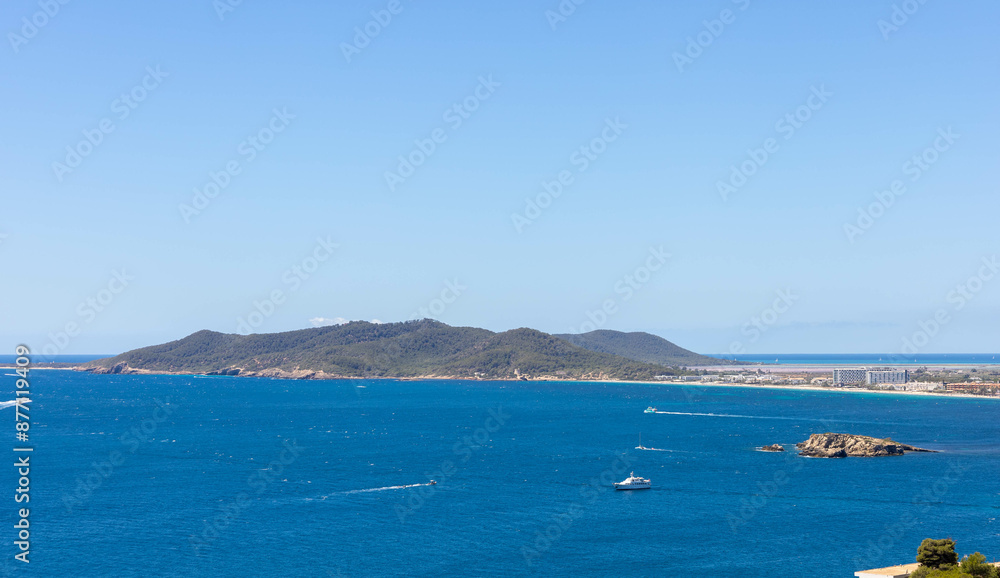 Playa d'en Bossa, and Ses Salines in the background Playa d'en Bossa, and Ses Salines in the background