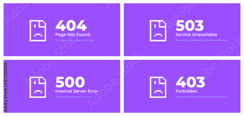 Web error pages layout vector design