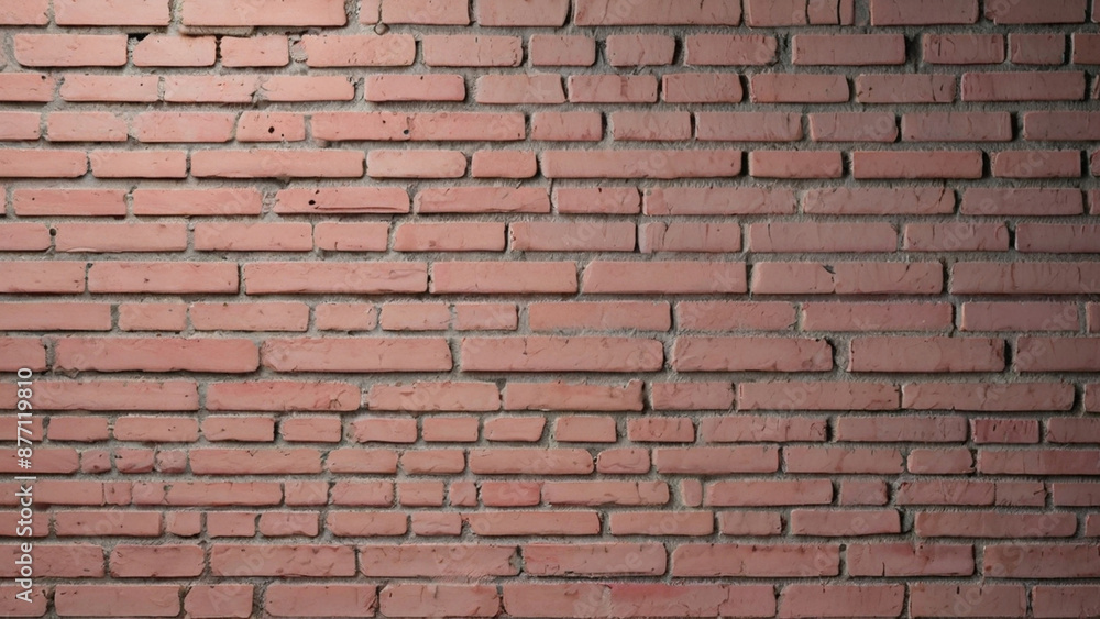 Naklejka premium backdrop of pastel pink brick wall texture brings warmth and charm to any space. Its gentle hue softens the rugged texture of the bricks, adding a touch of elegance and modernity. Perfect for creating