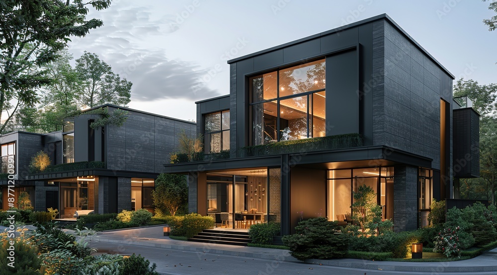 Contemporary Urban Townhouses with Serene Landscape and Architectural Aesthetics Contemporary Urban Townhouses with Serene Landscape and Architectural Aesthetics