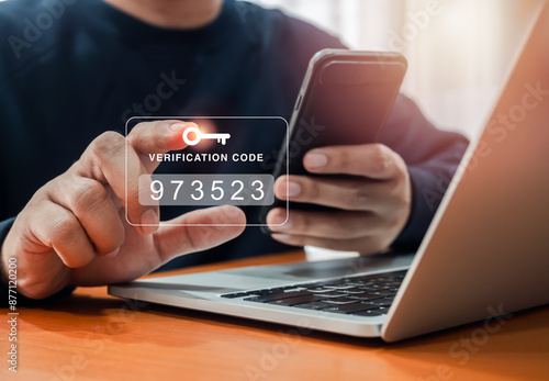 Fotografie Two factor authentication or 2FA concept