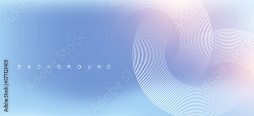 Abstract circle lines on light blue background. Geometric stripe line art design for poster, brochure, cover, website, header, web banner, presentation
