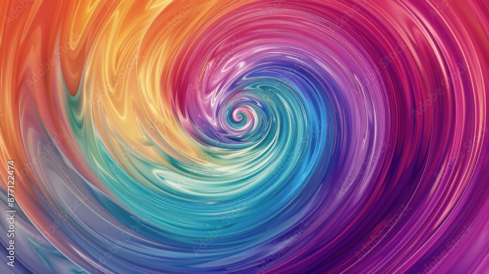 Fototapeta premium Vibrant Energy - Colorful Abstract Swirl Pattern with Gradient Hues and Artistic Appeal