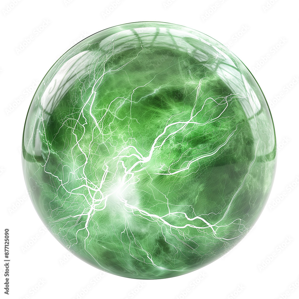 Green electric ball isolated on transparent or white background Green electric ball isolated on transparent or white background