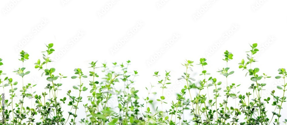 White background featuring a micro green pattern with copy space image included. White background featuring a micro green pattern with copy space image included.