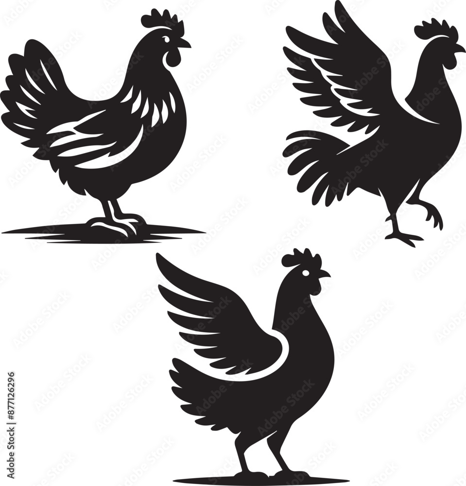 Obraz premium Hen Silhouette, Hen icon, Hen vector, 