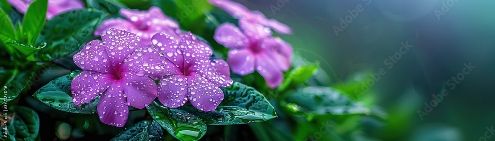 Water Droplets on Pink Flowers After Rain, Nature's Refreshment, A Beautiful Display of Life and Freshness After a Shower Water Droplets on Pink Flowers After Rain, Nature's Refreshment, A Beautiful Display of Life and Freshness After a Shower